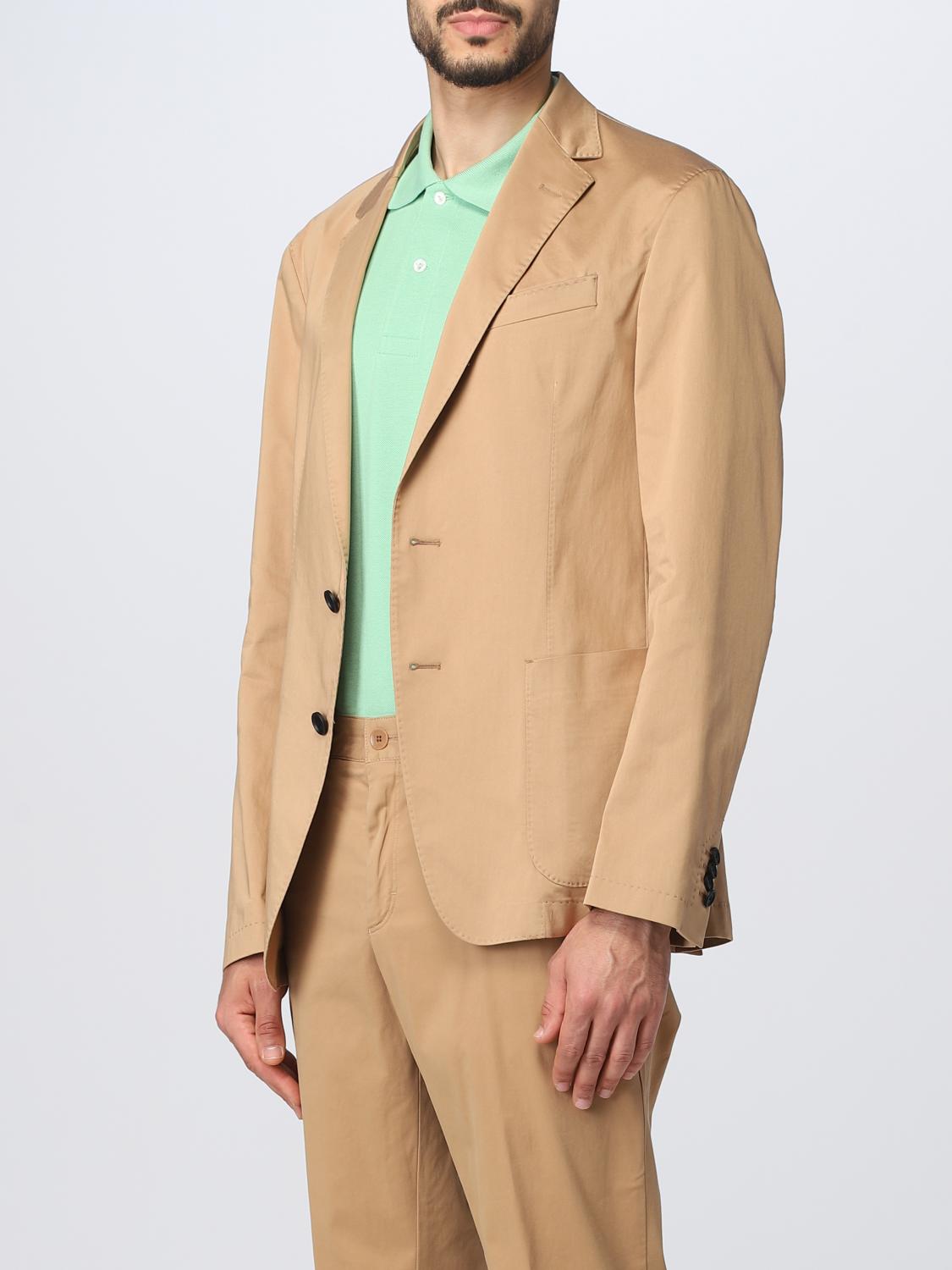 BOSS GIACCA: Blazer Boss in misto cotone stretch, Beige - Img 3