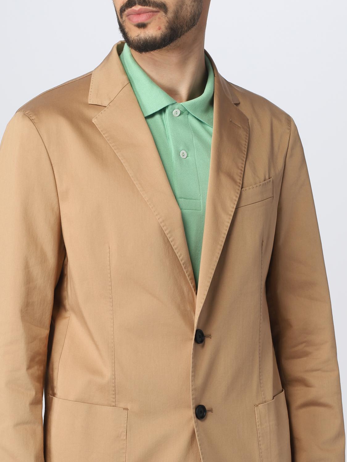 BOSS GIACCA: Blazer Boss in misto cotone stretch, Beige - Img 4