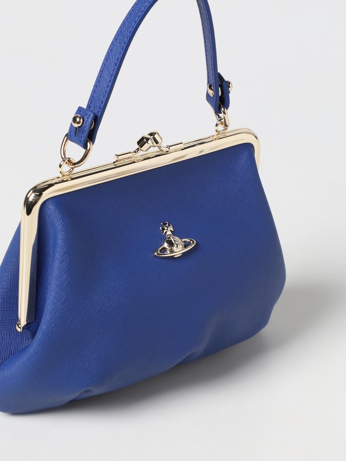 VIVIENNE WESTWOOD BORSA A TRACOLLA: Clutch Vivienne Westwood in pelle sintetica, Blue - Img 3