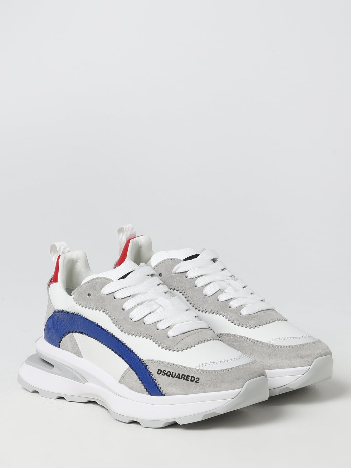 DSQUARED2 SNEAKERS: Slash Dsquared2 leather sneakers, White - Img 2