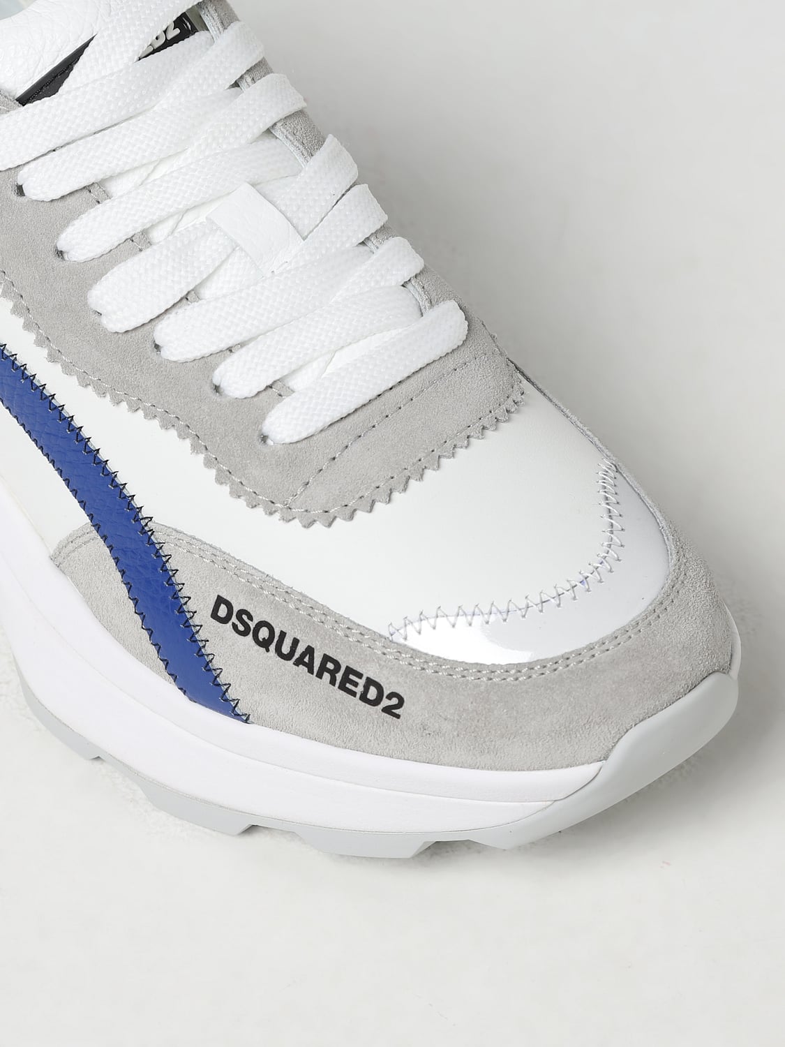 DSQUARED2 SNEAKERS: Slash Dsquared2 leather sneakers, White - Img 4