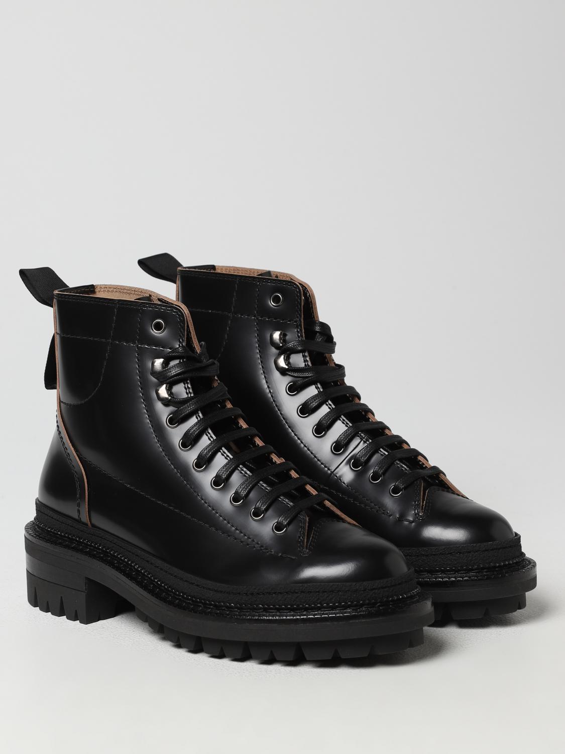 Dsquared2 George Hiking ankle boots in shiny leather - Black