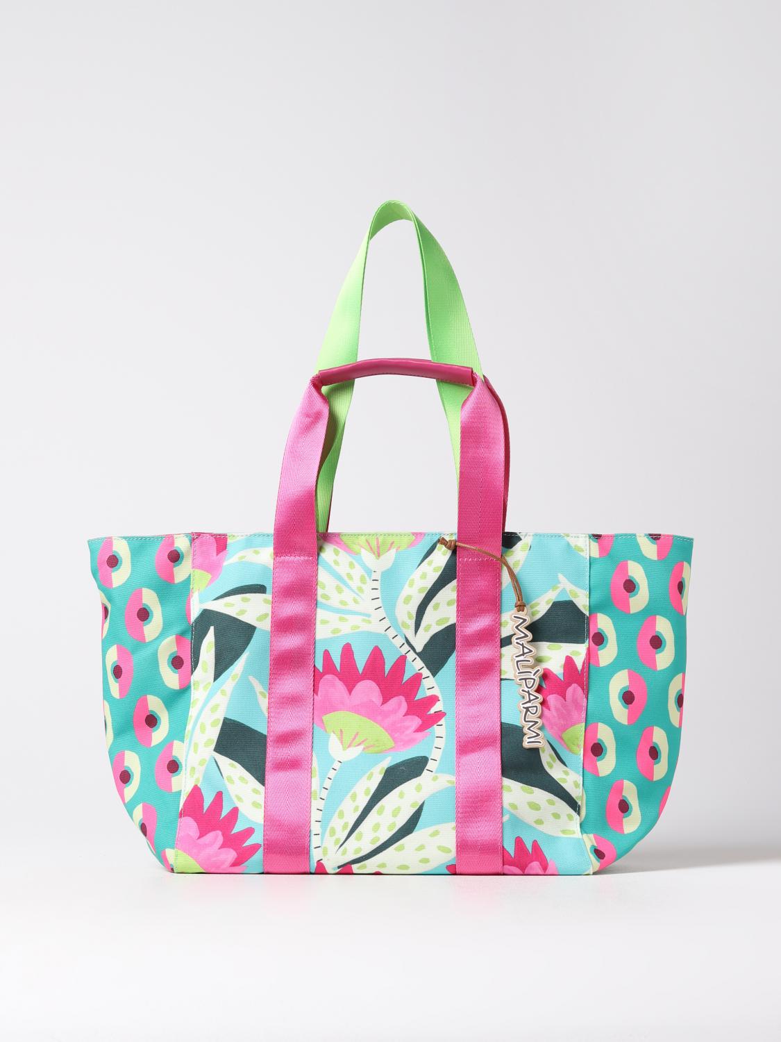 MALIPARMI BORSA TOTE: Borsa Heliconia Maliparmi in nylon stampato, Verde - Img 1