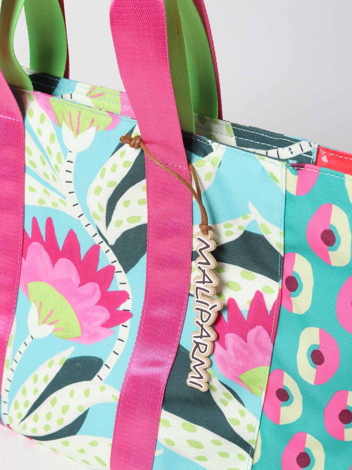 MALIPARMI BORSA TOTE: Borsa Heliconia Maliparmi in nylon stampato, Verde - Img 3