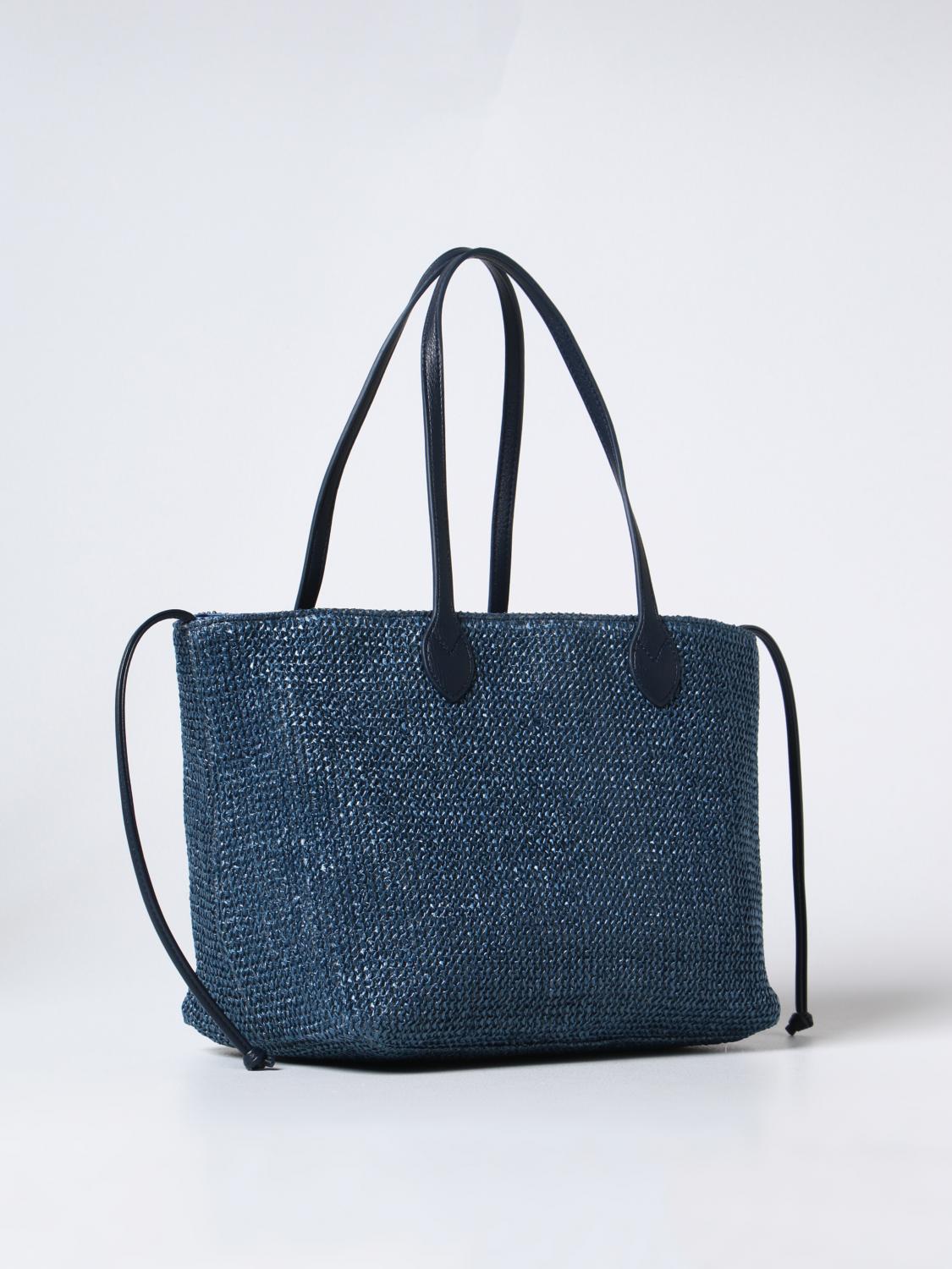 MALIPARMI BORSA A SPALLA: Borsa Maliparmi in carta tessile, Blue - Img 2