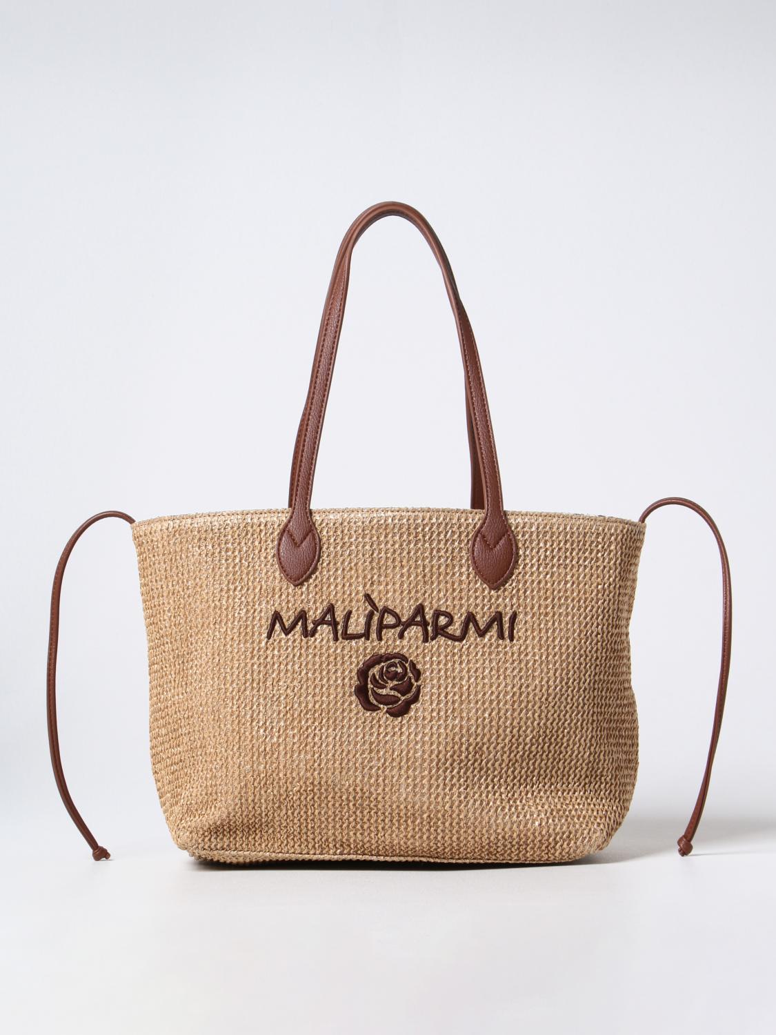MALIPARMI BORSA A SPALLA: Borsa Maliparmi in carta tessile, Verde - Img 1
