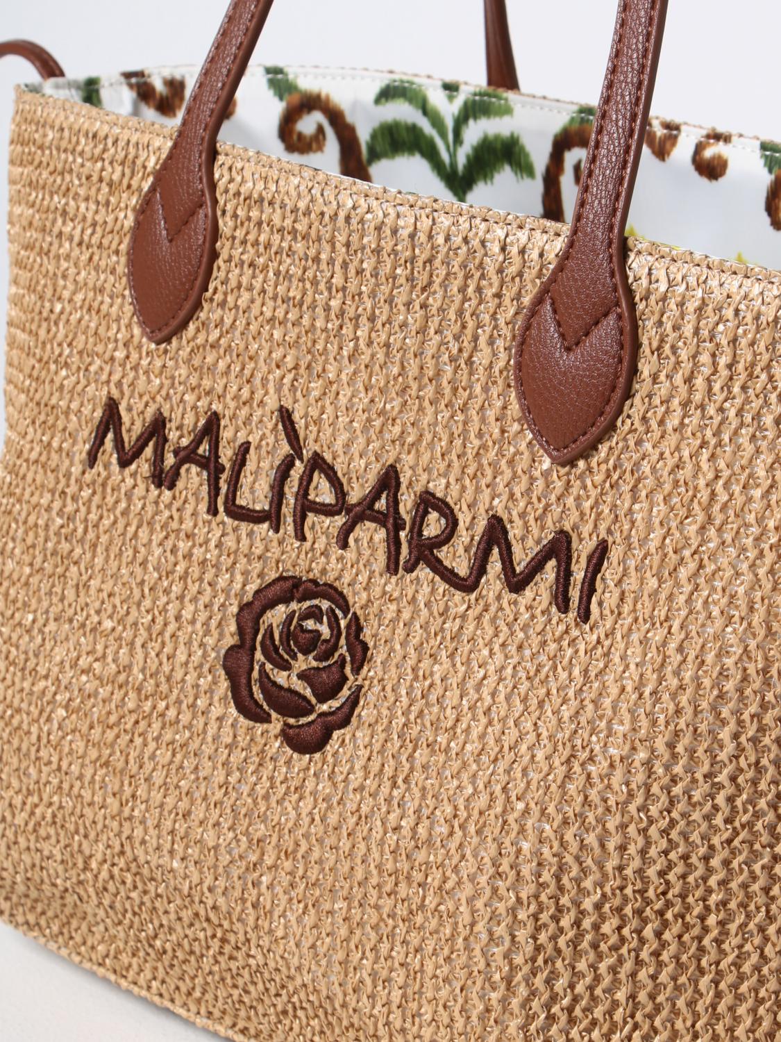 MALIPARMI BORSA A SPALLA: Borsa Maliparmi in carta tessile, Verde - Img 3