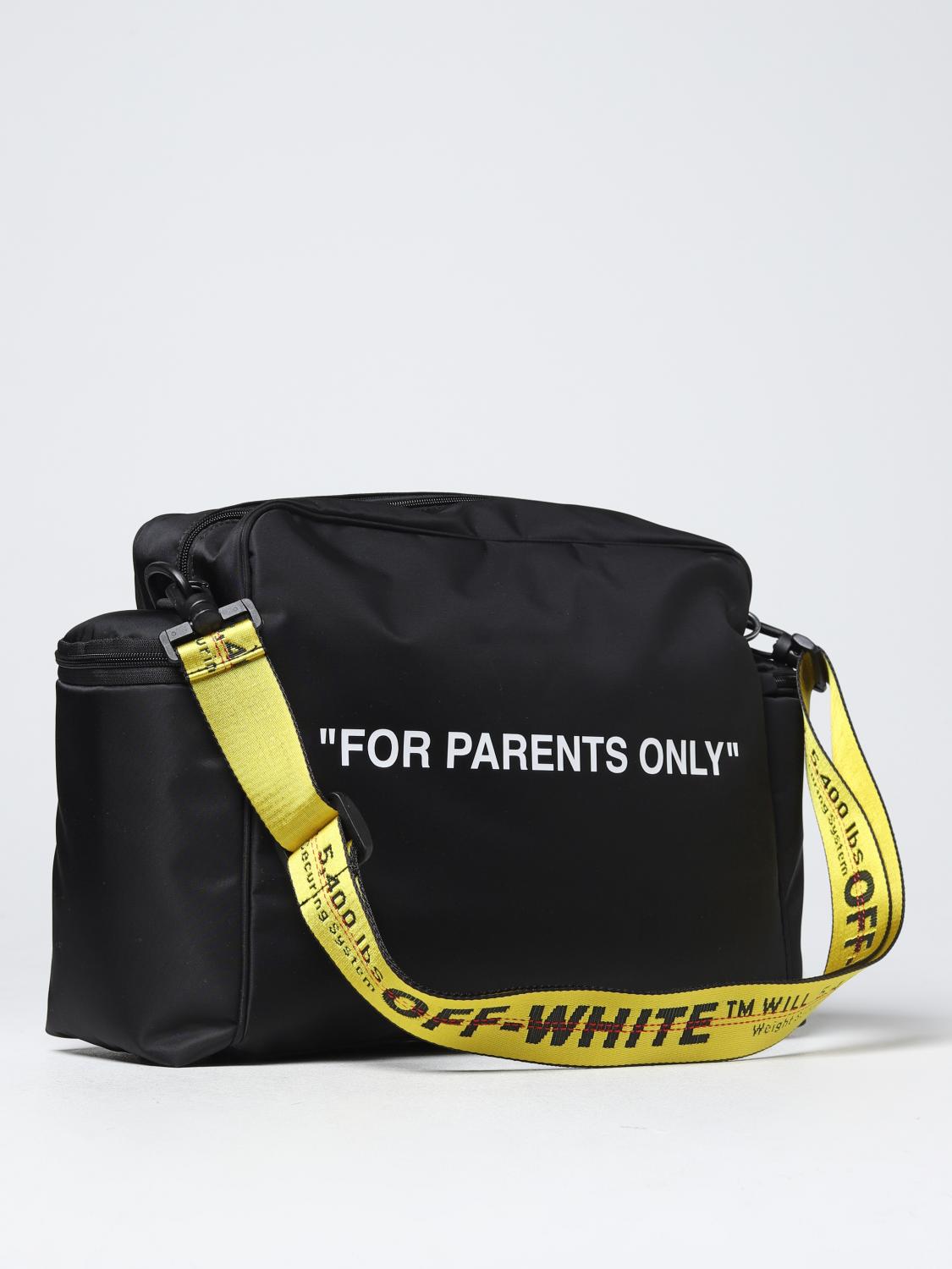 OFF-WHITE KIDS BLANKET SET: Off-White nylon diaper bag, Black - Img 2
