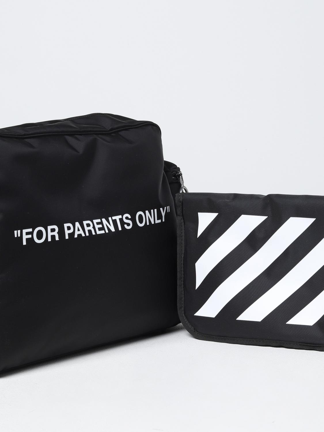 OFF-WHITE KIDS BLANKET SET: Off-White nylon diaper bag, Black - Img 3