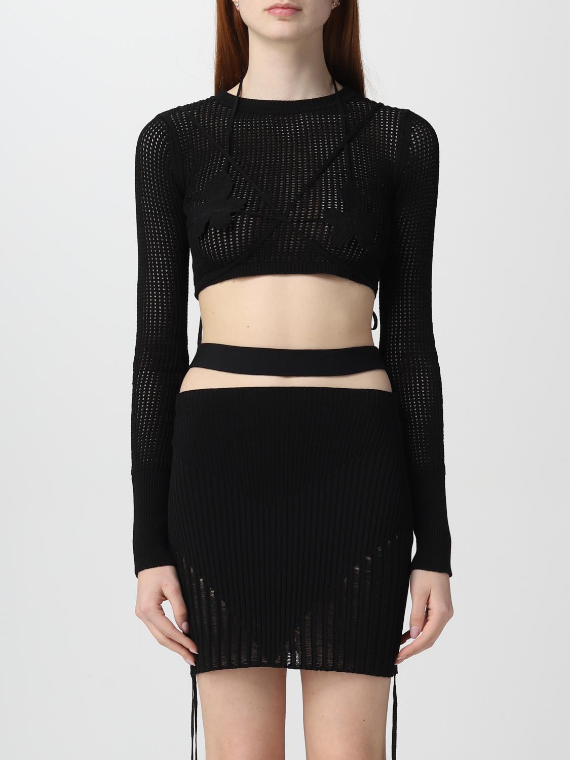 ANDREADAMO TOP: Top Andreadamo in viscosa a rete, Nero - Img 1