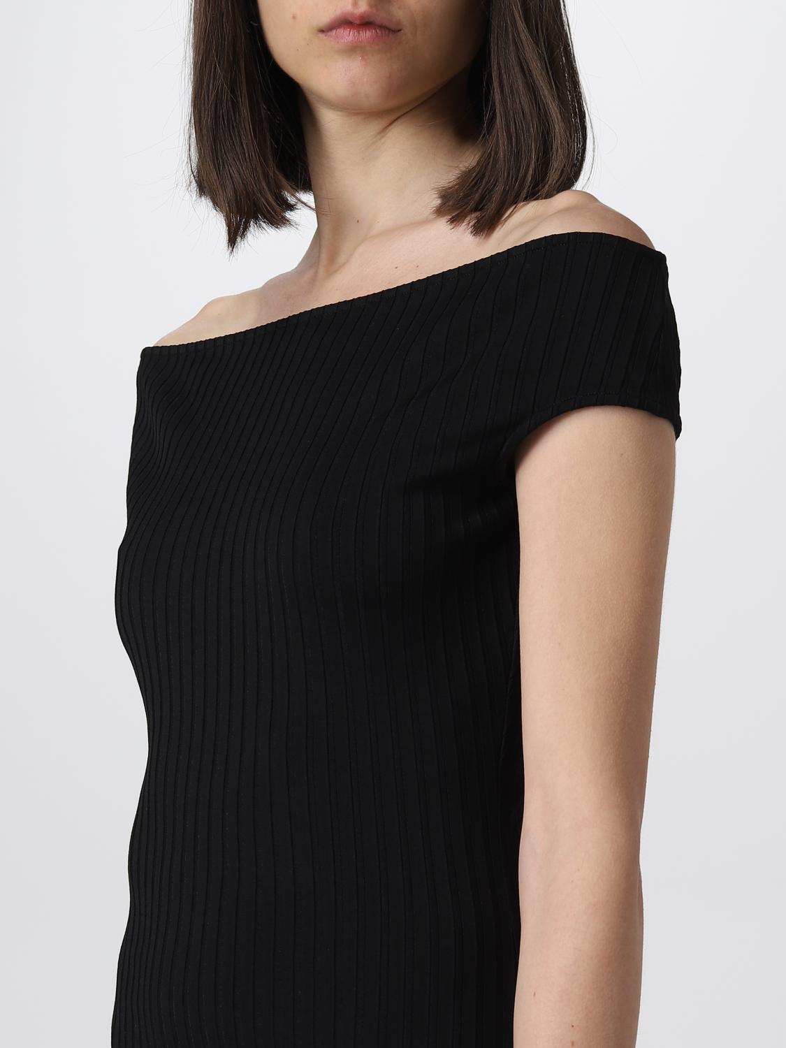 AMI PARIS ABITO: Abito Ami Paris in tessuto stretch, Nero - Img 3