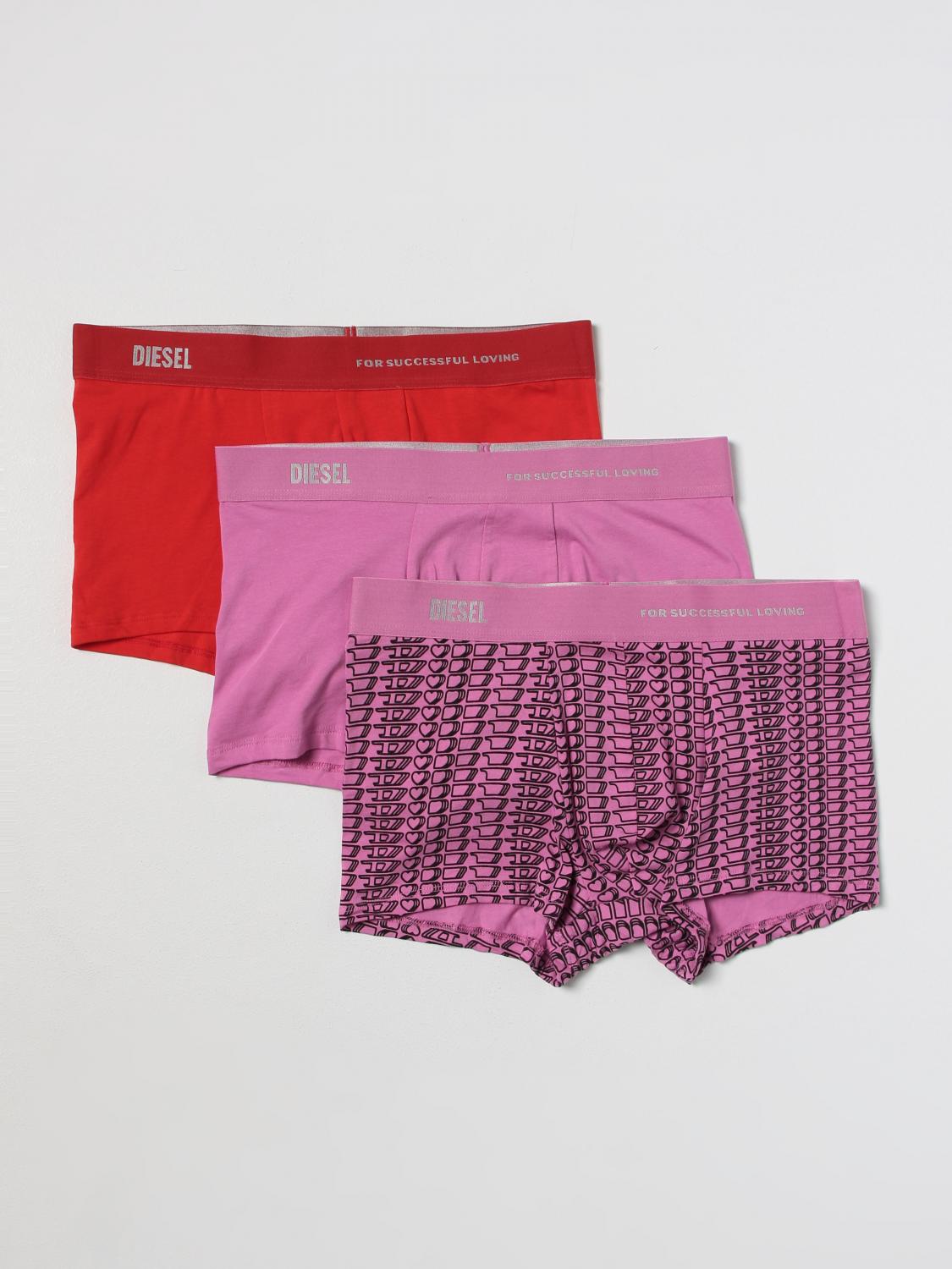 DIESEL UNDERWEAR: Diesel 3-piece boxer set in cotton, Pink - Img 1