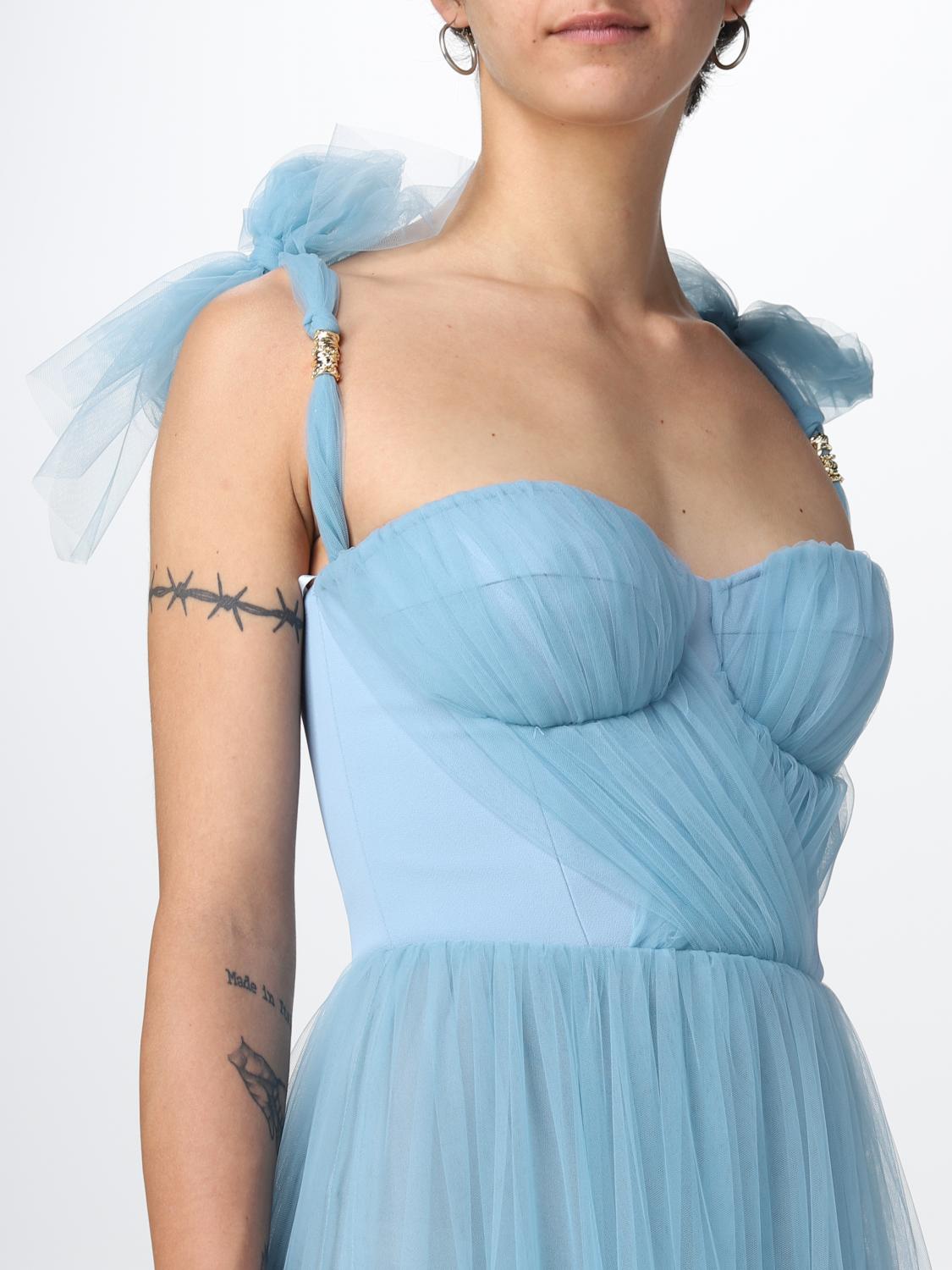 ELISABETTA FRANCHI VESTIDO: Vestido mujer Elisabetta Franchi, Azul Claro - Img 4