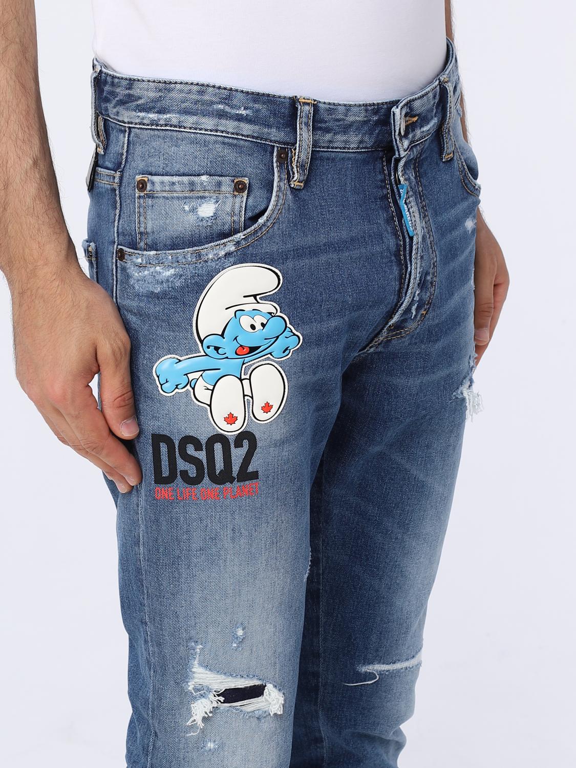 Dsquared2 Smurfs One Life One Planet X jeans in denim - Navy