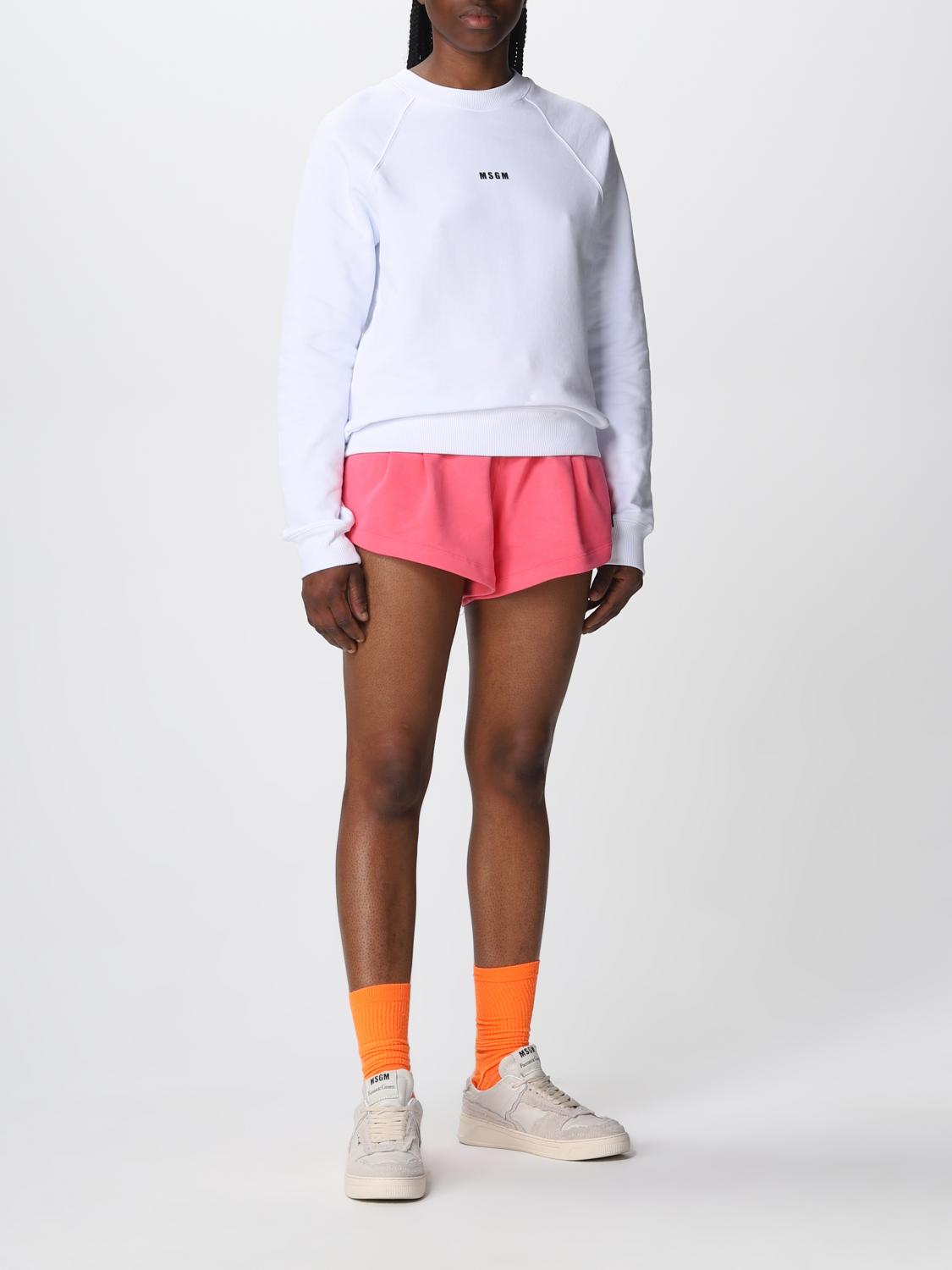 MSGM PANTS: MSGM shorts in cotton, Fuchsia - Img 2