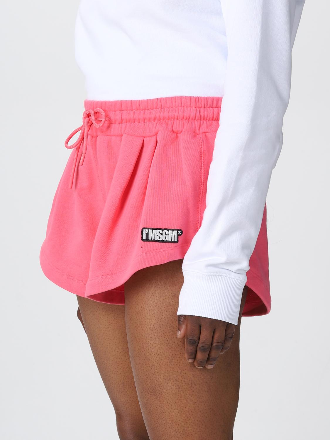 MSGM PANTS: MSGM shorts in cotton, Fuchsia - Img 4