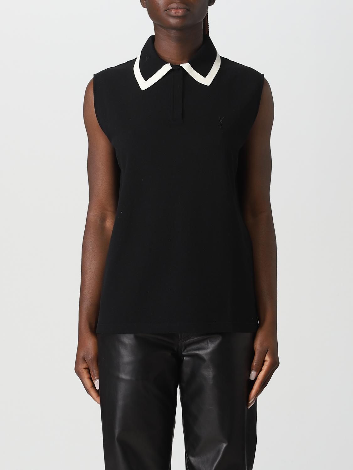 SAINT LAURENT POLO: Polo damen Saint Laurent, Schwarz - Img 1