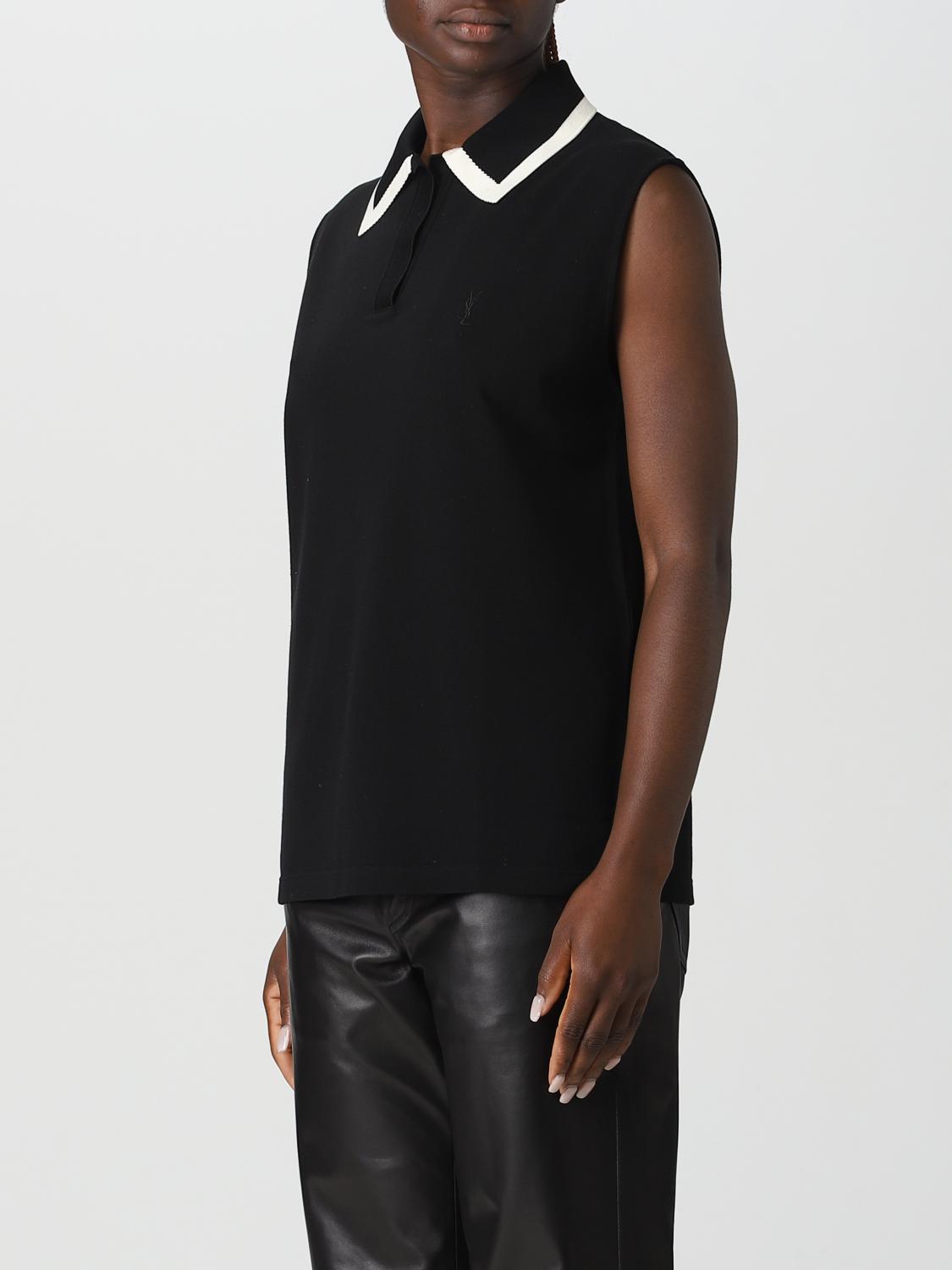 SAINT LAURENT POLO: Polo damen Saint Laurent, Schwarz - Img 3