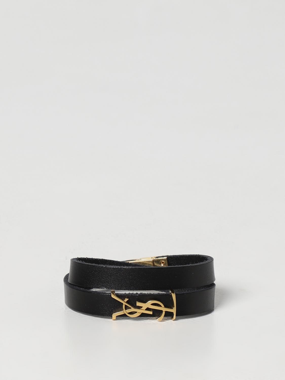 ブレスレット Saint Laurent BRACELET (7087950IH0E 1000) Bracelet Saint Laurent YSL Logo Double Wrap Bracelet