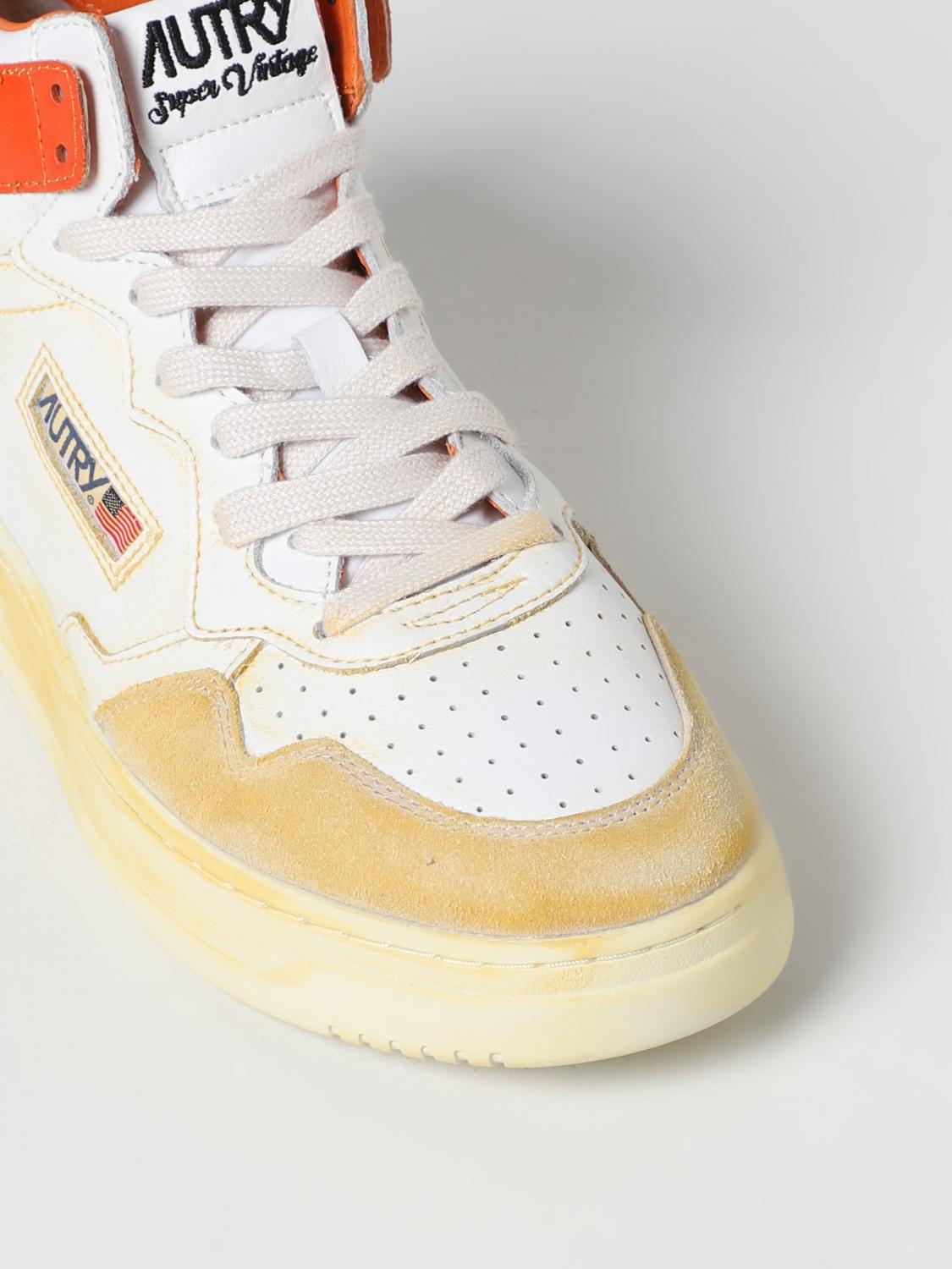 AUTRY SNEAKERS: Autry Super Vintage sneakers in used leather, Yellow - Img 4