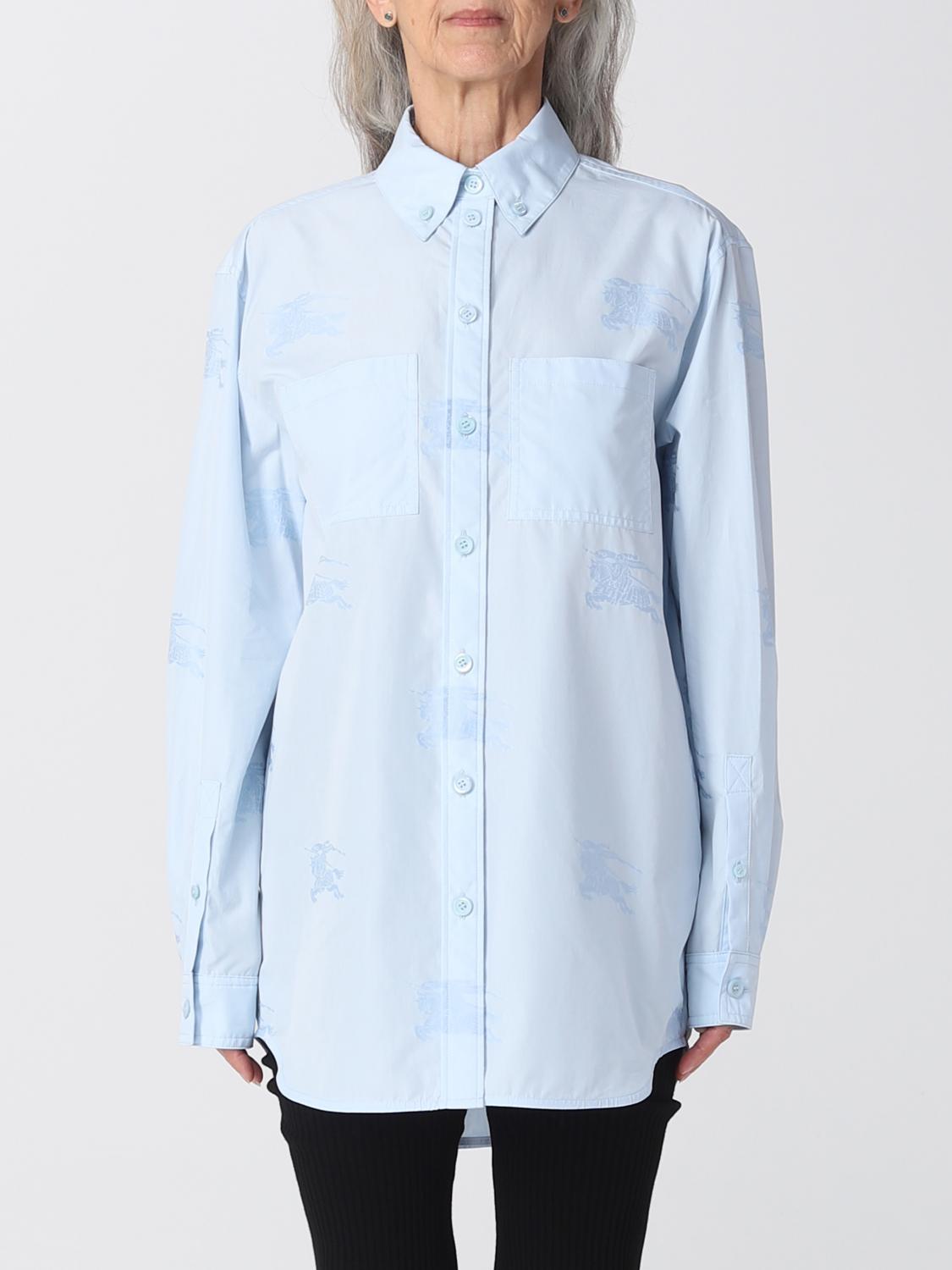 BURBERRY: cotton poplin shirt Sky Blue Burberry shirt 8065810