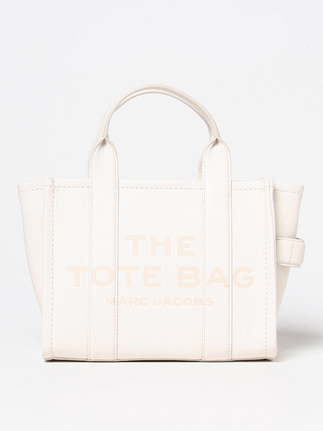 MARC JACOBS BORSA A MANO: Borsa The Tote Bag Marc Jacobs in pelle a grana, Bianco - Img 1
