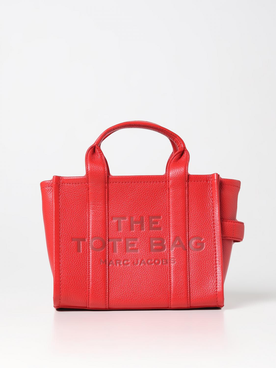 MARC JACOBS BORSA A MANO: Borsa The Tote Bag Marc Jacobs in pelle a grana, Rosso - Img 1
