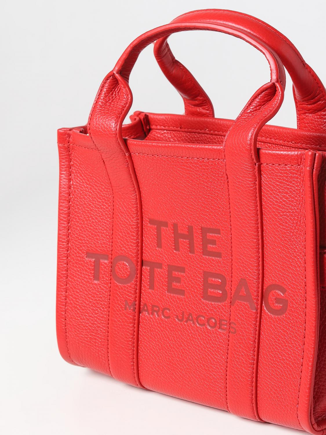 MARC JACOBS BORSA A MANO: Borsa The Tote Bag Marc Jacobs in pelle a grana, Rosso - Img 3