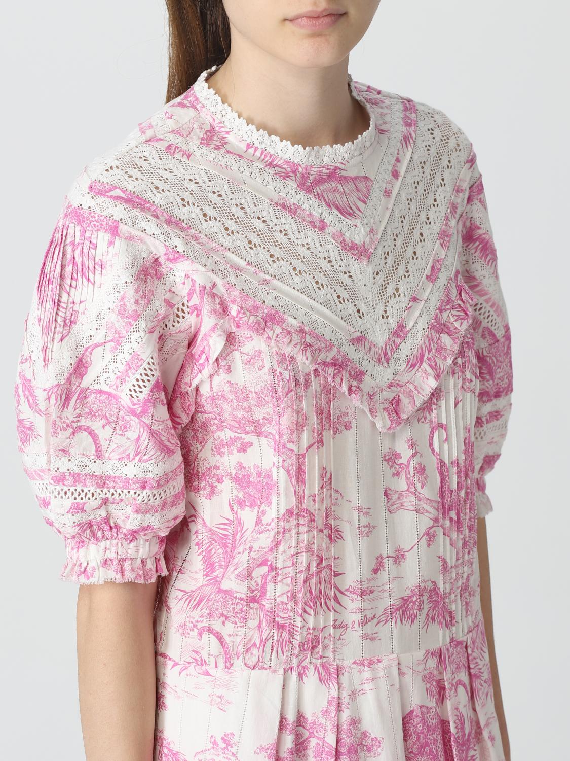 zadig voltaire pink dress Zadig & Voltaire Pink Ruins Satin Dress