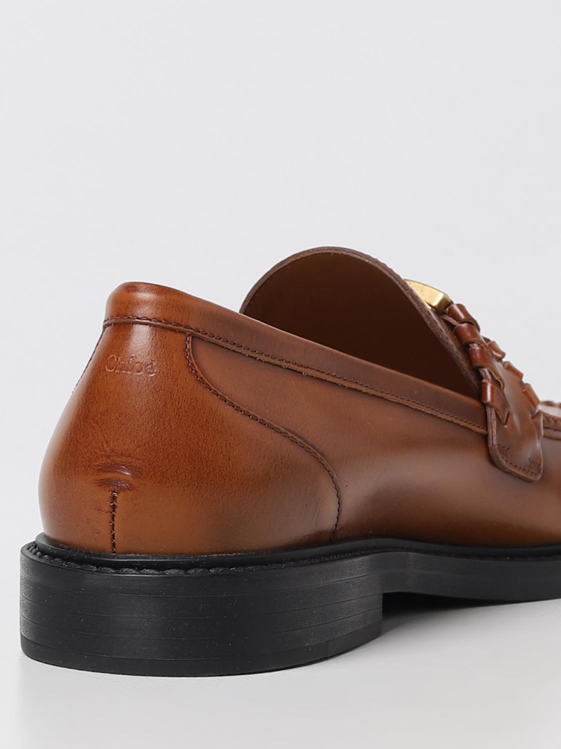 CHLOÉ MOCASSINI: Mocassino Marcie Chloé in pelle, Marrone - Img 3