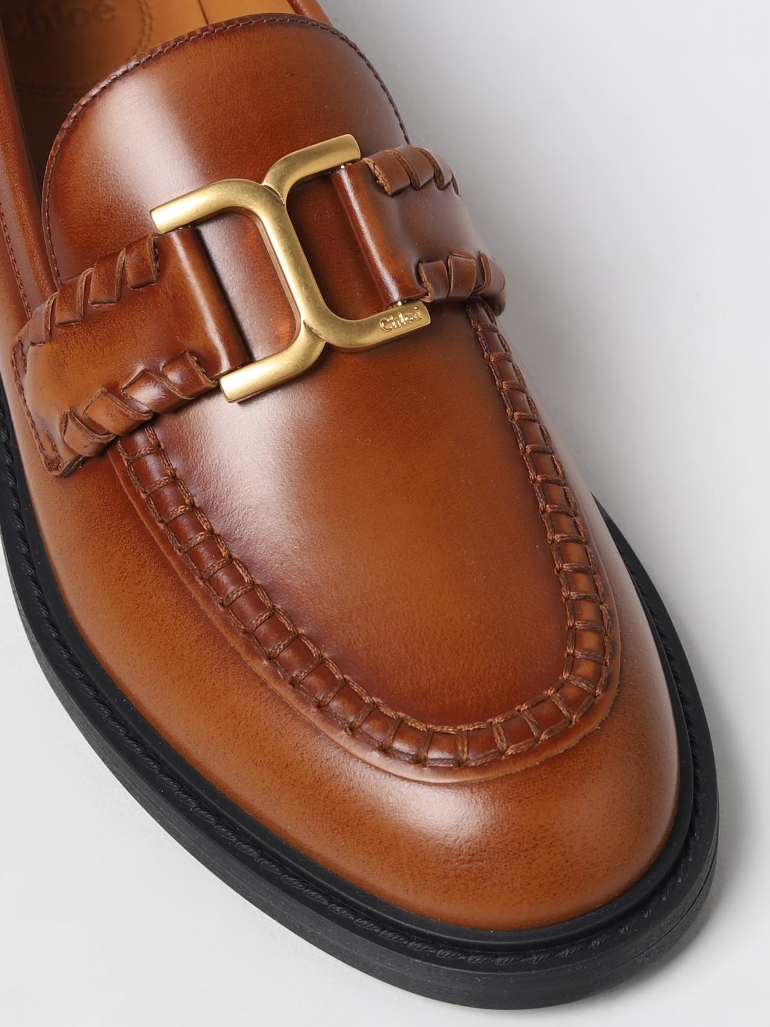 CHLOÉ MOCASSINI: Mocassino Marcie Chloé in pelle, Marrone - Img 4