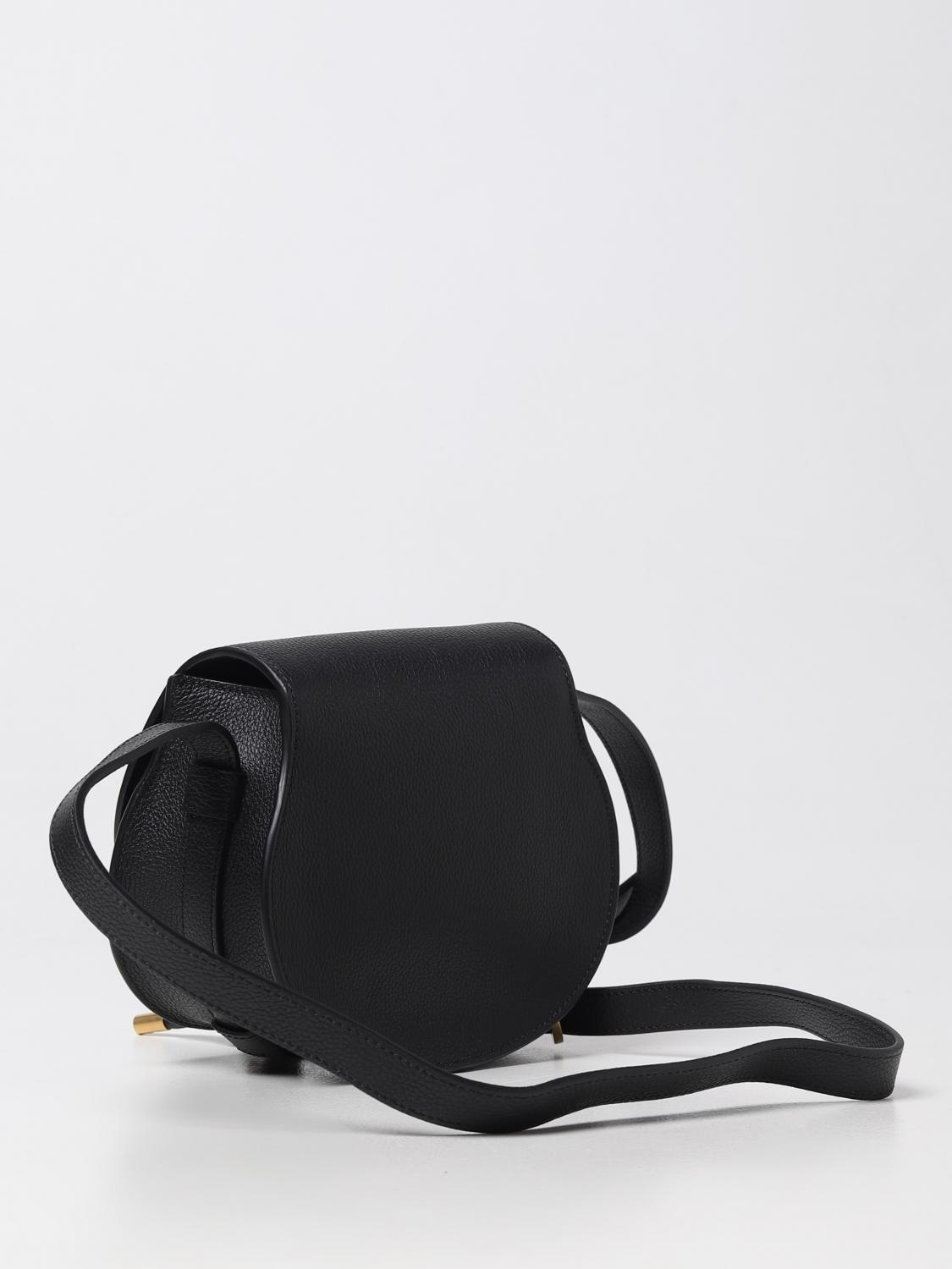 CHLOÉ BORSA MINI: Borsa Marcie Chloé in pelle a grana, Nero - Img 3