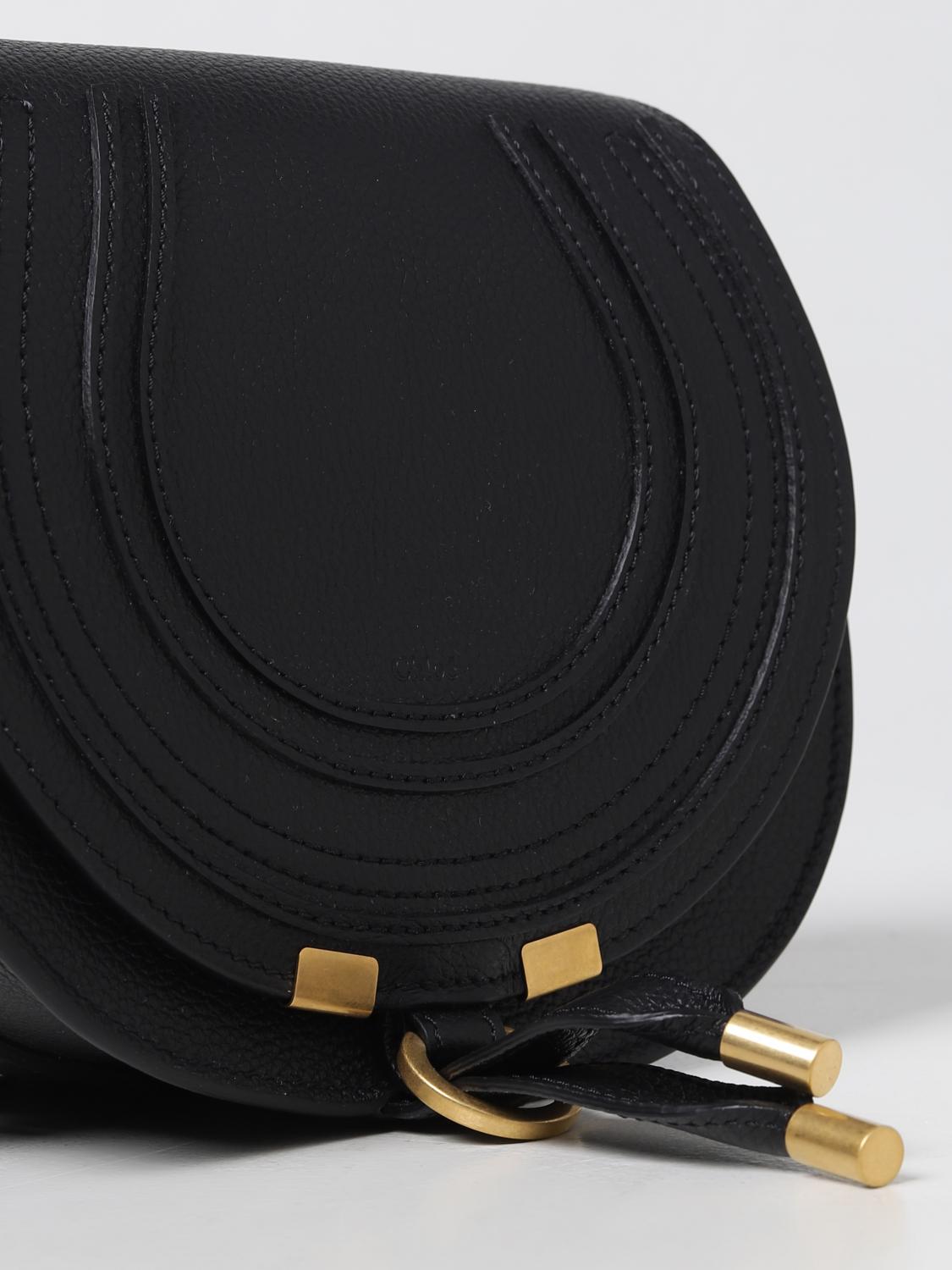 CHLOÉ BORSA MINI: Borsa Marcie Chloé in pelle a grana, Nero - Img 4