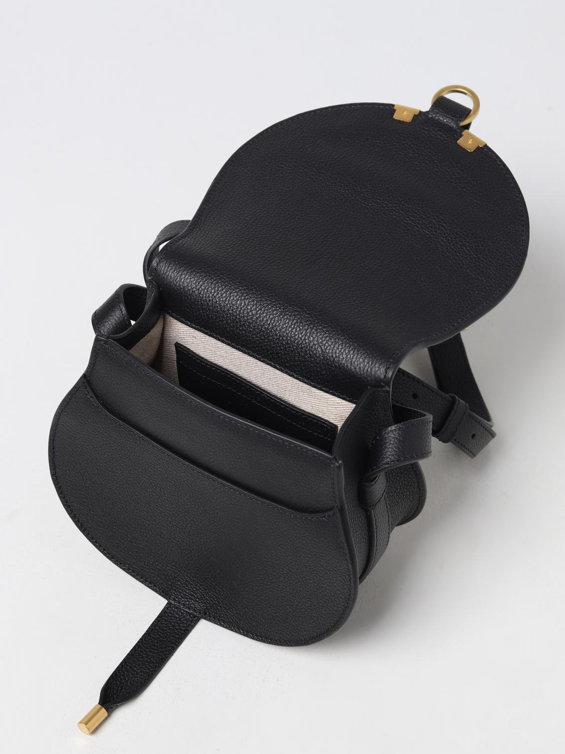 CHLOÉ BORSA MINI: Borsa Marcie Chloé in pelle a grana, Nero - Img 5