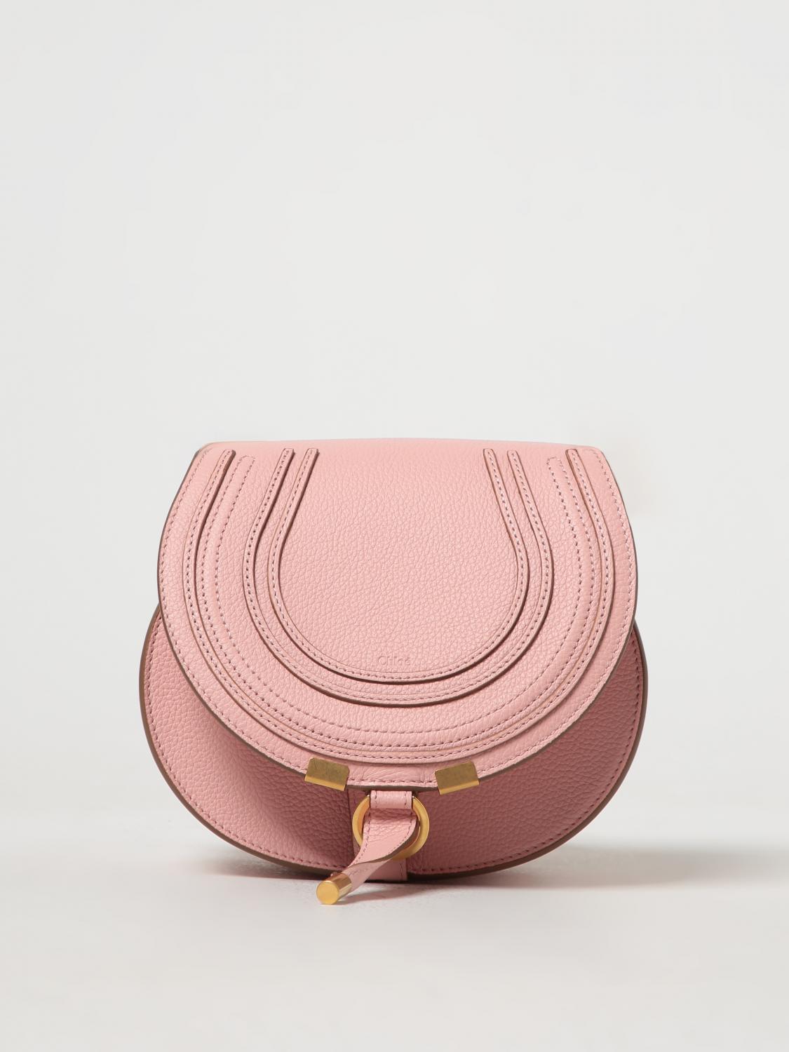 CHLOÉ BORSA MINI: Borsa Marcie Chloé in pelle a grana, Rosa - Img 1