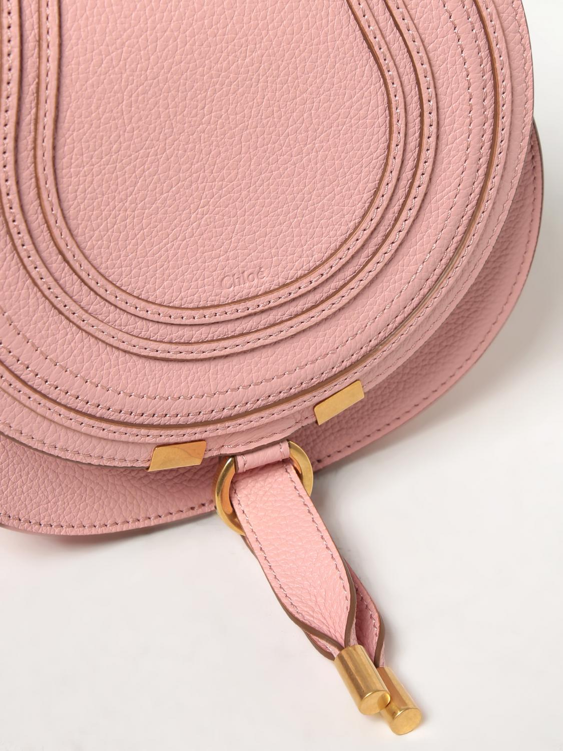 CHLOÉ BORSA MINI: Borsa Marcie Chloé in pelle a grana, Rosa - Img 3