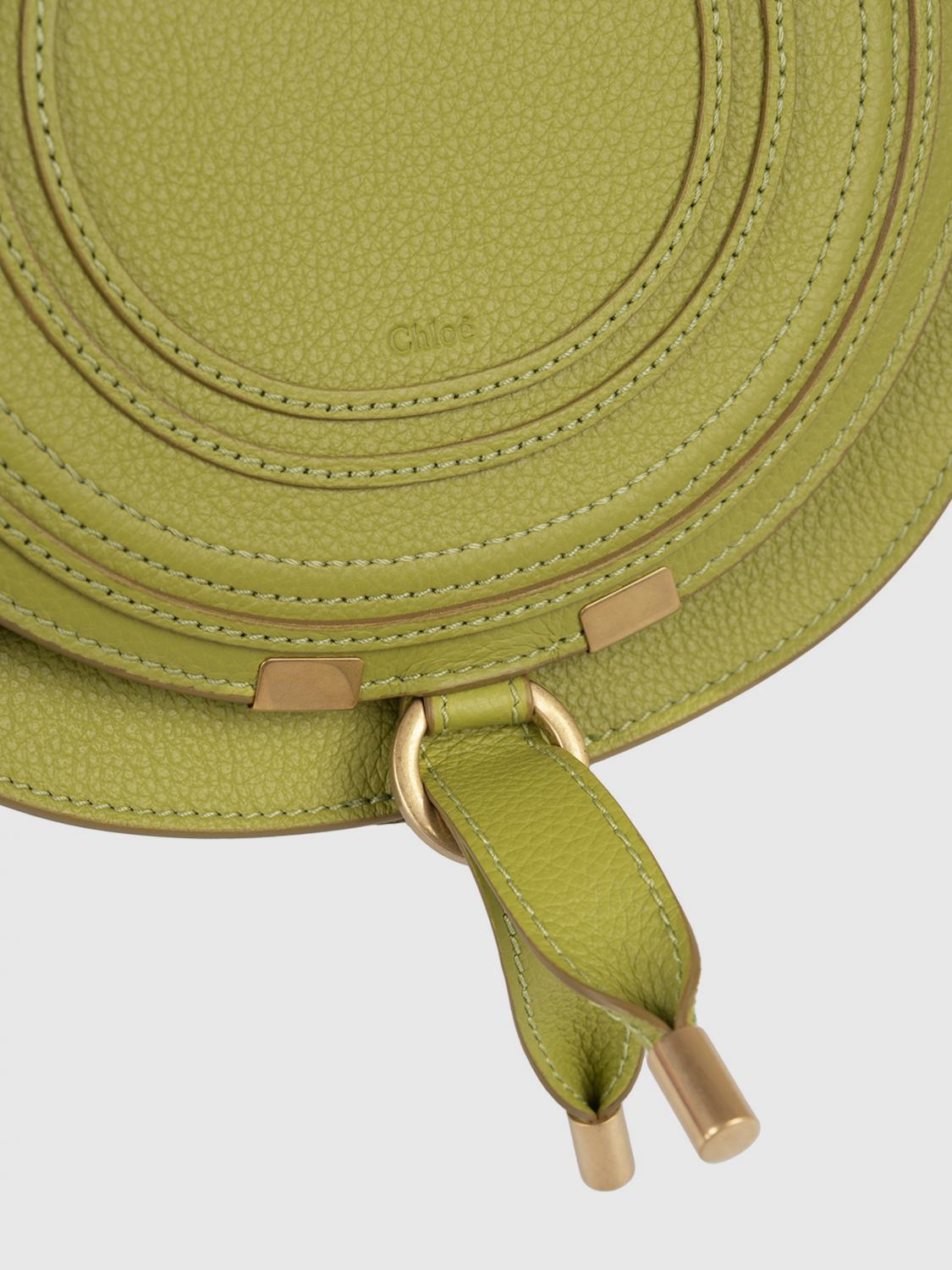 CHLOÉ BORSA MINI: Borsa Marcie Chloé in pelle a grana, Verde - Img 3