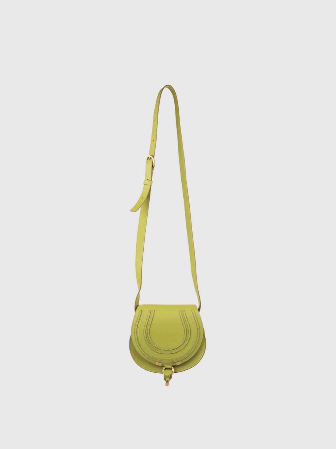 CHLOÉ BORSA MINI: Borsa Marcie Chloé in pelle a grana, Verde - Img 4
