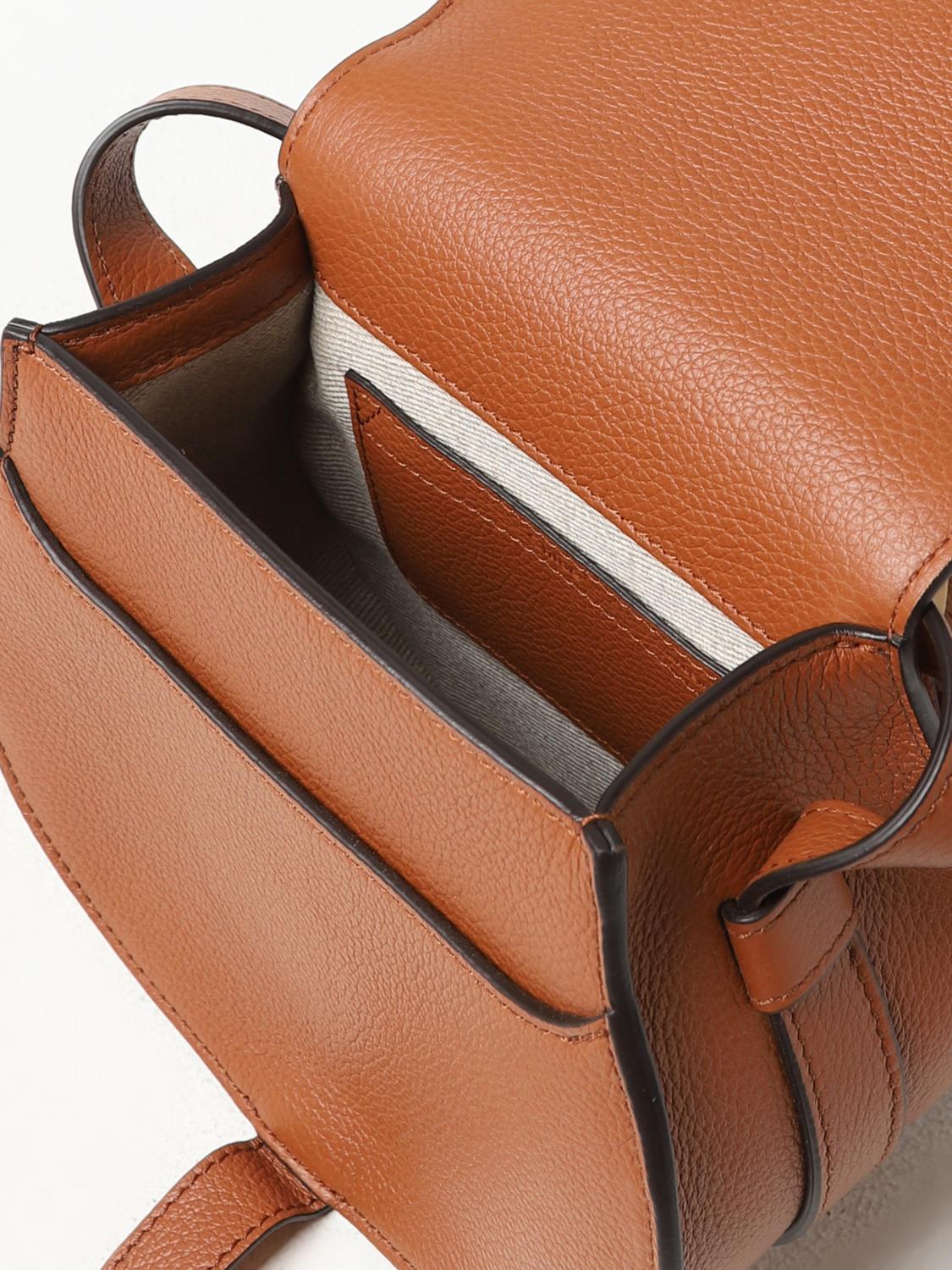 CHLOÉ BORSA MINI: Borsa Marcie Chloé in pelle a grana, Marrone - Img 5