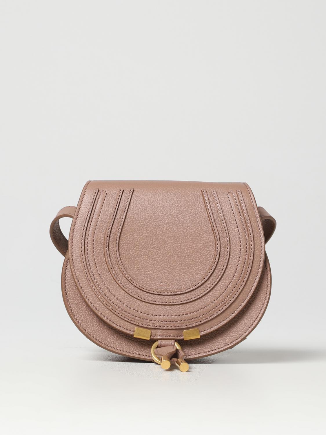 CHLOÉ BORSA MINI: Borsa Marcie Chloé in pelle a grana, Cipria - Img 1