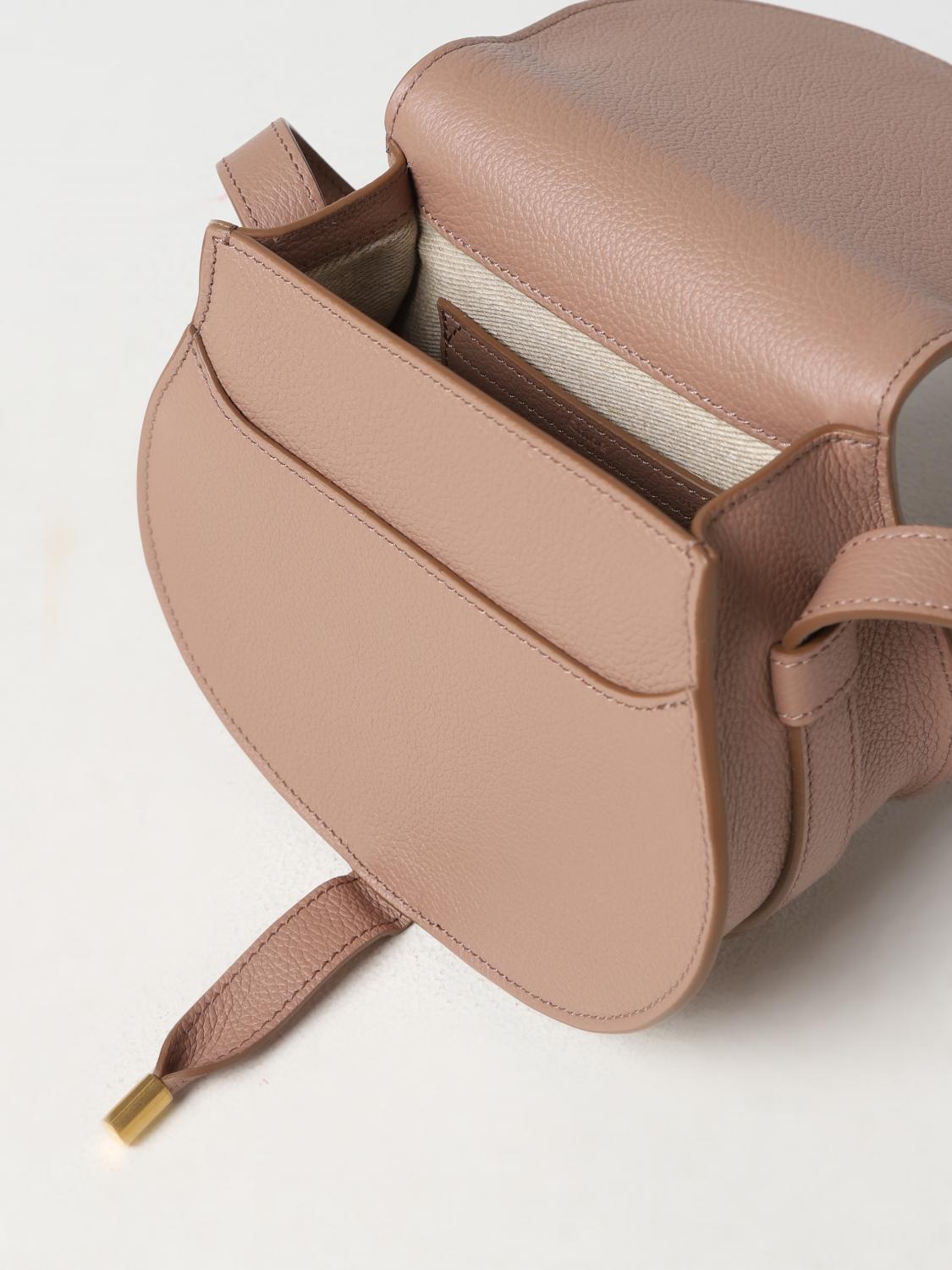 CHLOÉ BORSA MINI: Borsa Marcie Chloé in pelle a grana, Cipria - Img 4