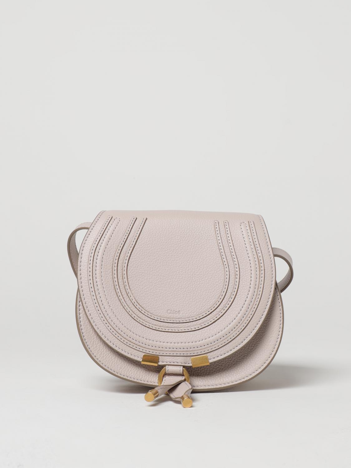 CHLOÉ BORSA MINI: Borsa Marcie Chloé in pelle a grana, Grigio 1 - Img 1