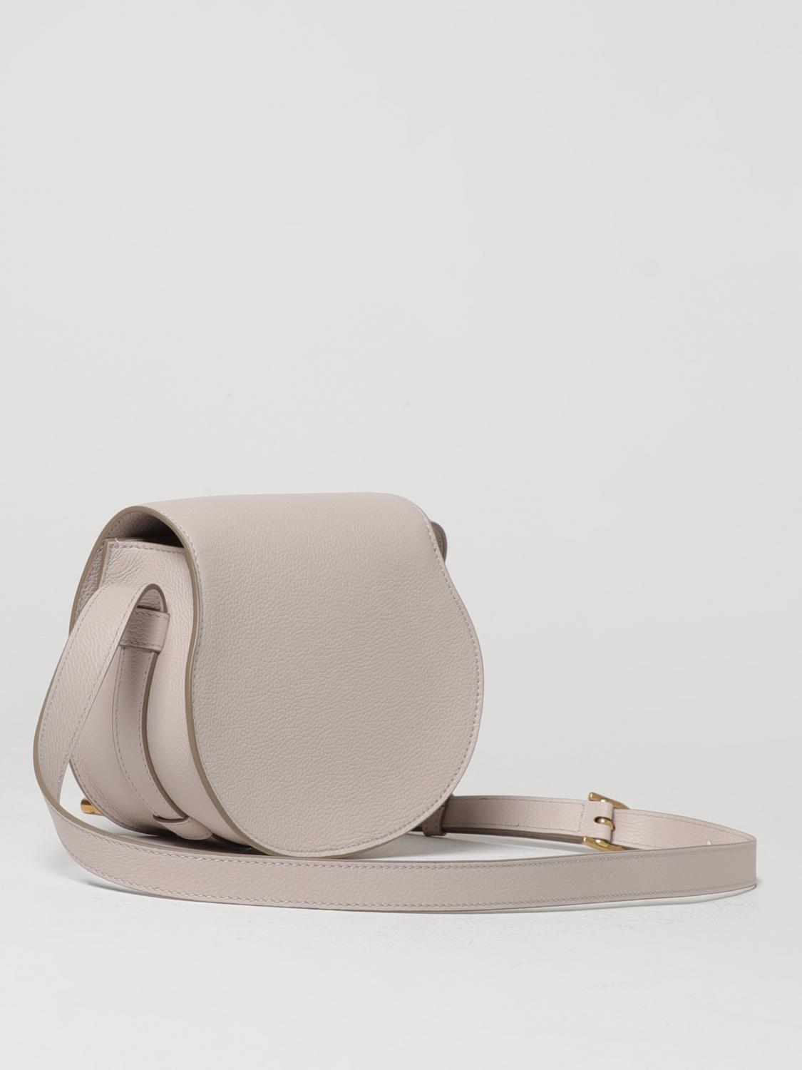 CHLOÉ BORSA MINI: Borsa Marcie Chloé in pelle a grana, Grigio 1 - Img 2
