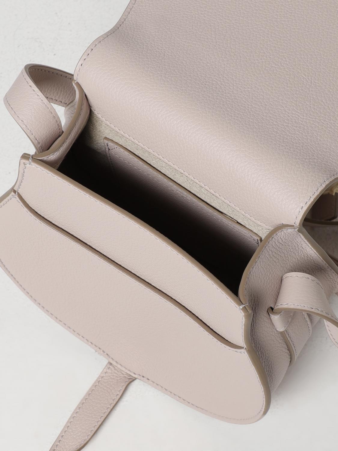CHLOÉ BORSA MINI: Borsa Marcie Chloé in pelle a grana, Grigio 1 - Img 4