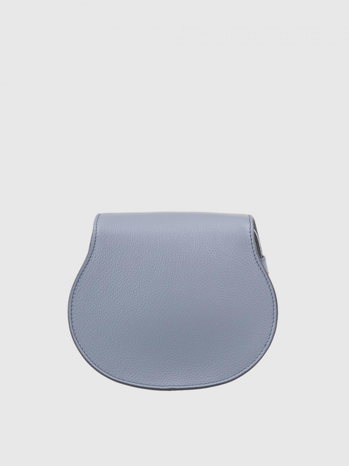 CHLOÉ BORSA MINI: Borsa Marcie Chloé in pelle a grana, Blue 2 - Img 2