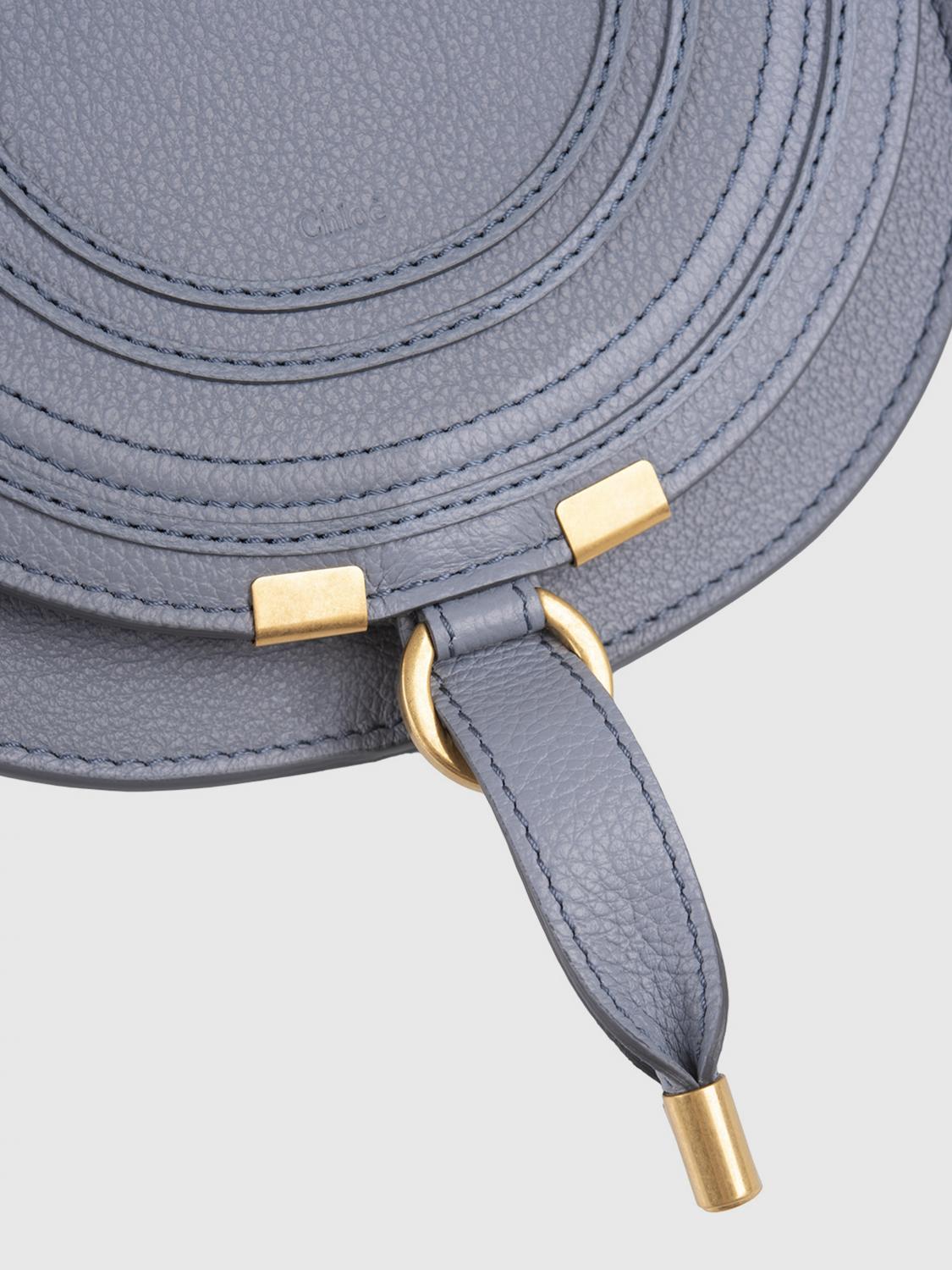 CHLOÉ BORSA MINI: Borsa Marcie Chloé in pelle a grana, Blue 2 - Img 4
