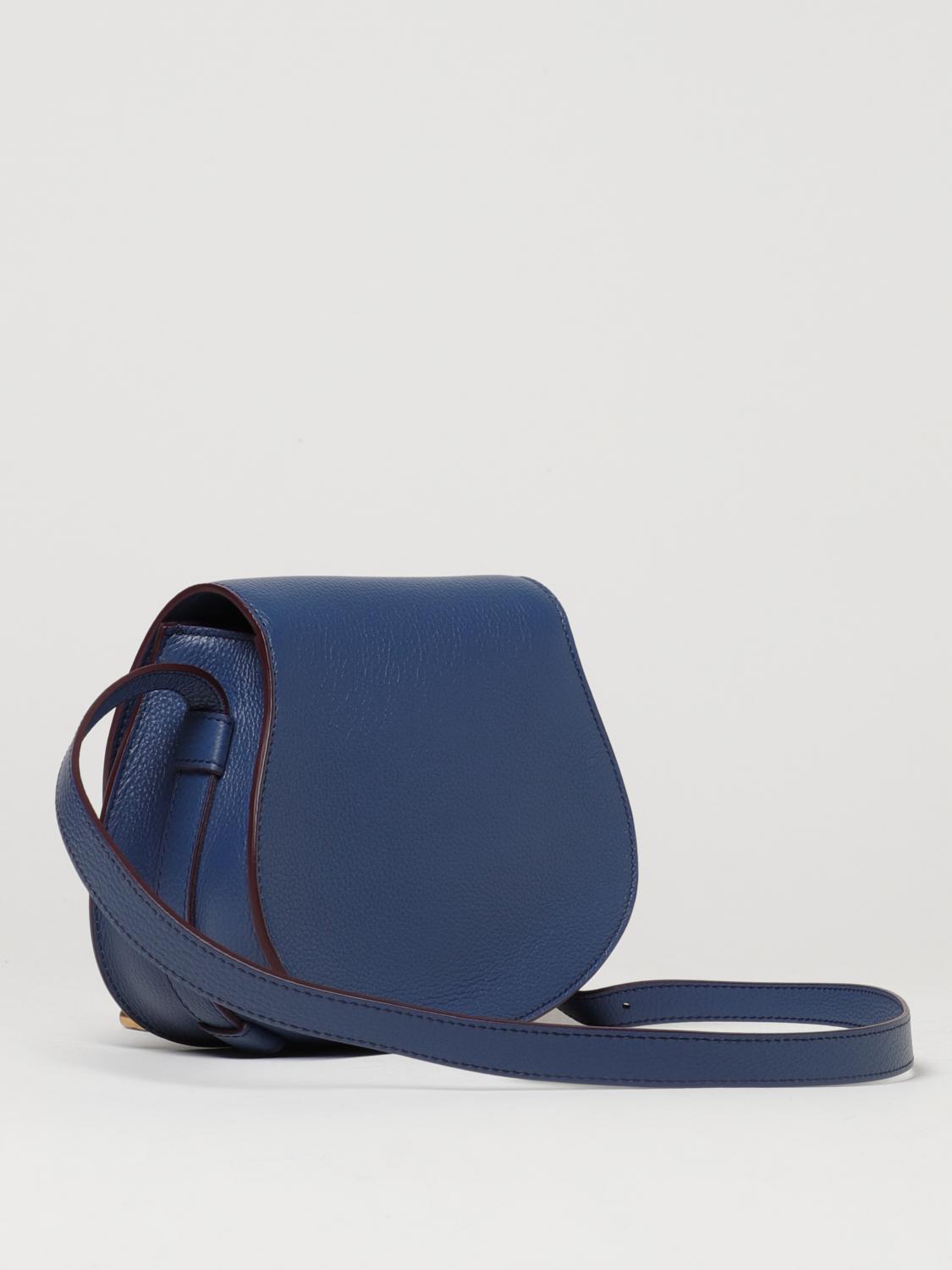 CHLOÉ BORSA MINI: Borsa Marcie Chloé in pelle a grana, Blue 3 - Img 2