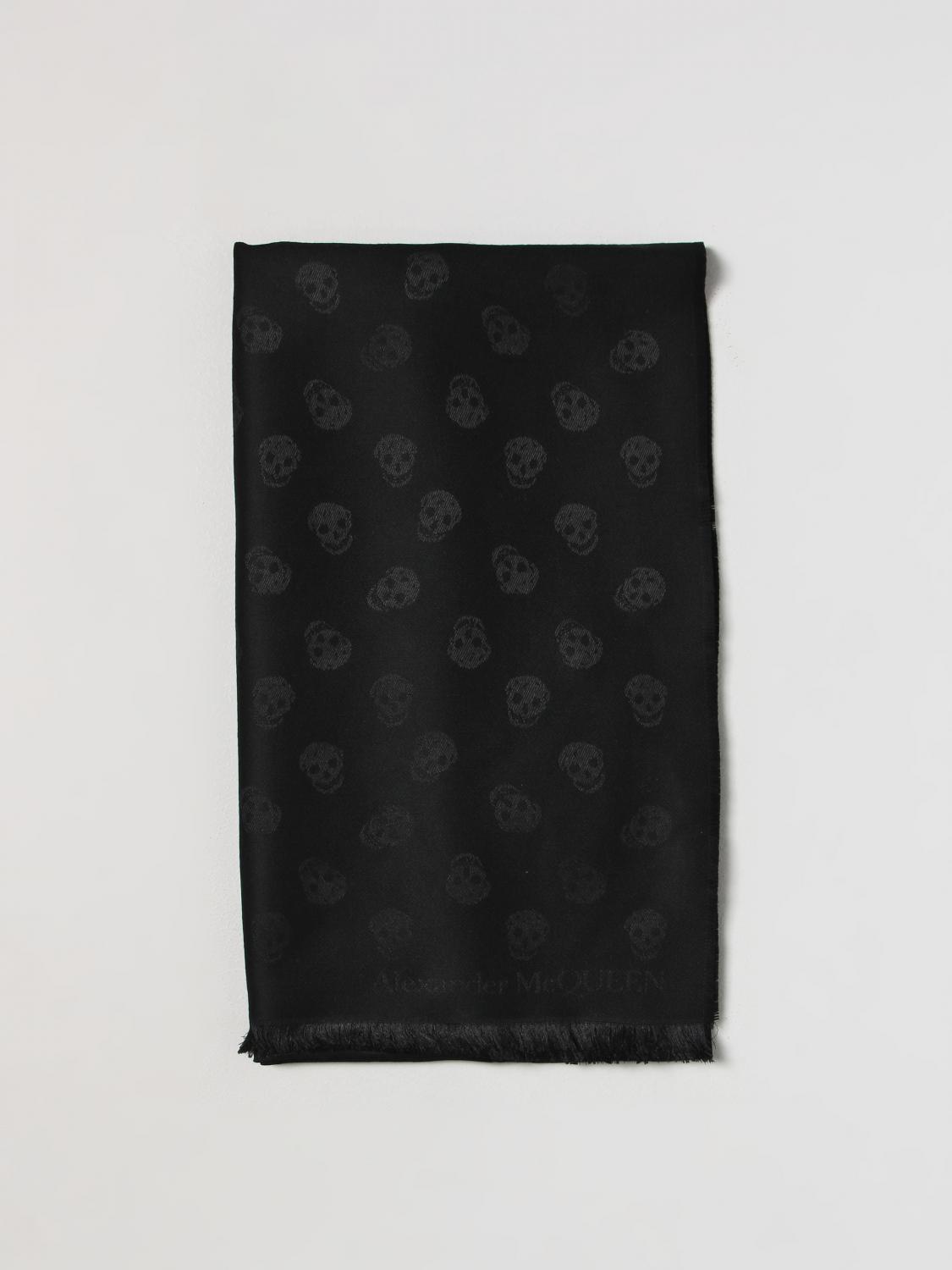 MCQUEEN SCIARPA: Sciarpa Skull McQueen in misto lana jacquard, Nero - Img 1