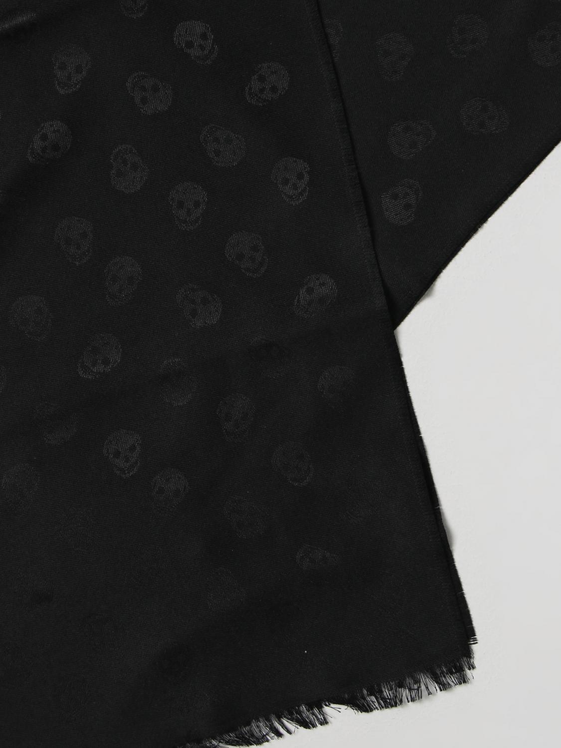 MCQUEEN SCIARPA: Sciarpa Skull McQueen in misto lana jacquard, Nero - Img 3