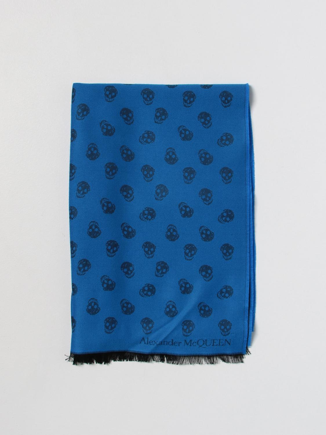 MCQUEEN SCIARPA: Sciarpa Skull McQueen in misto lana jacquard, Royal - Img 1